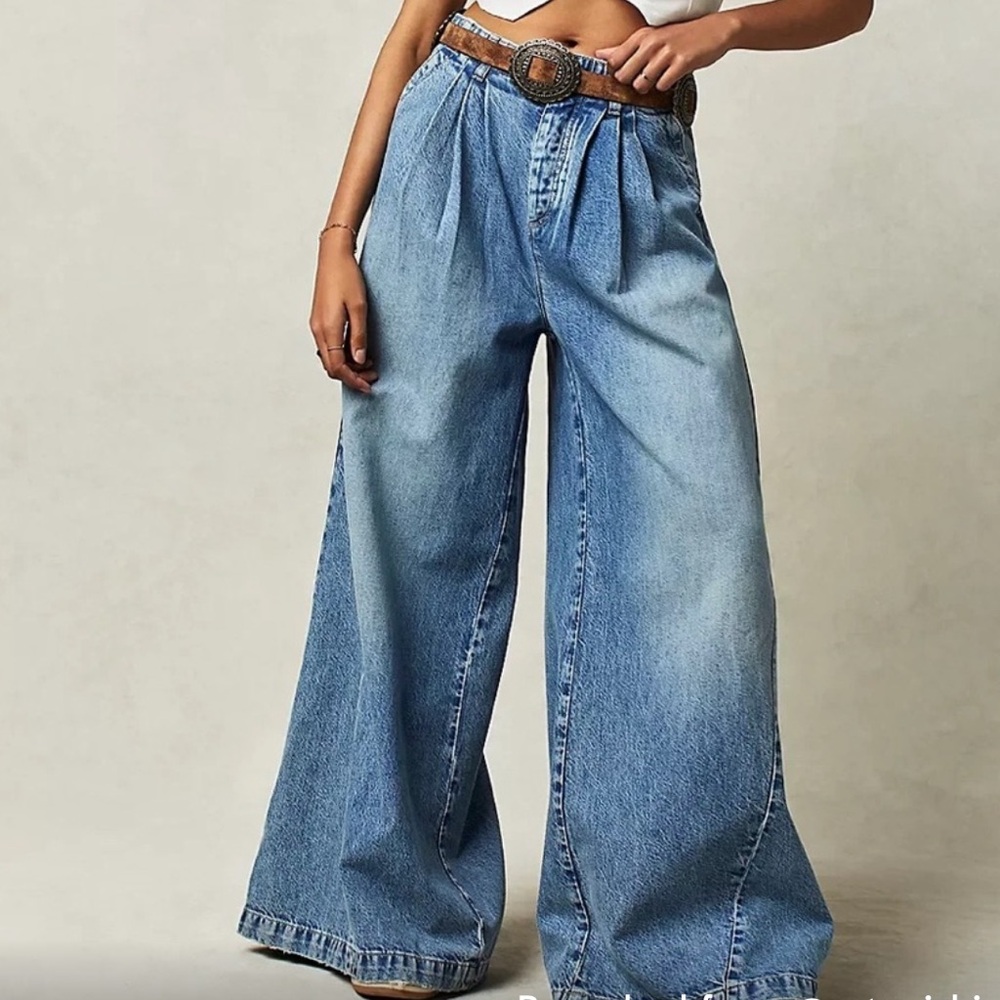Free People Wide Leg Jeans Equinox